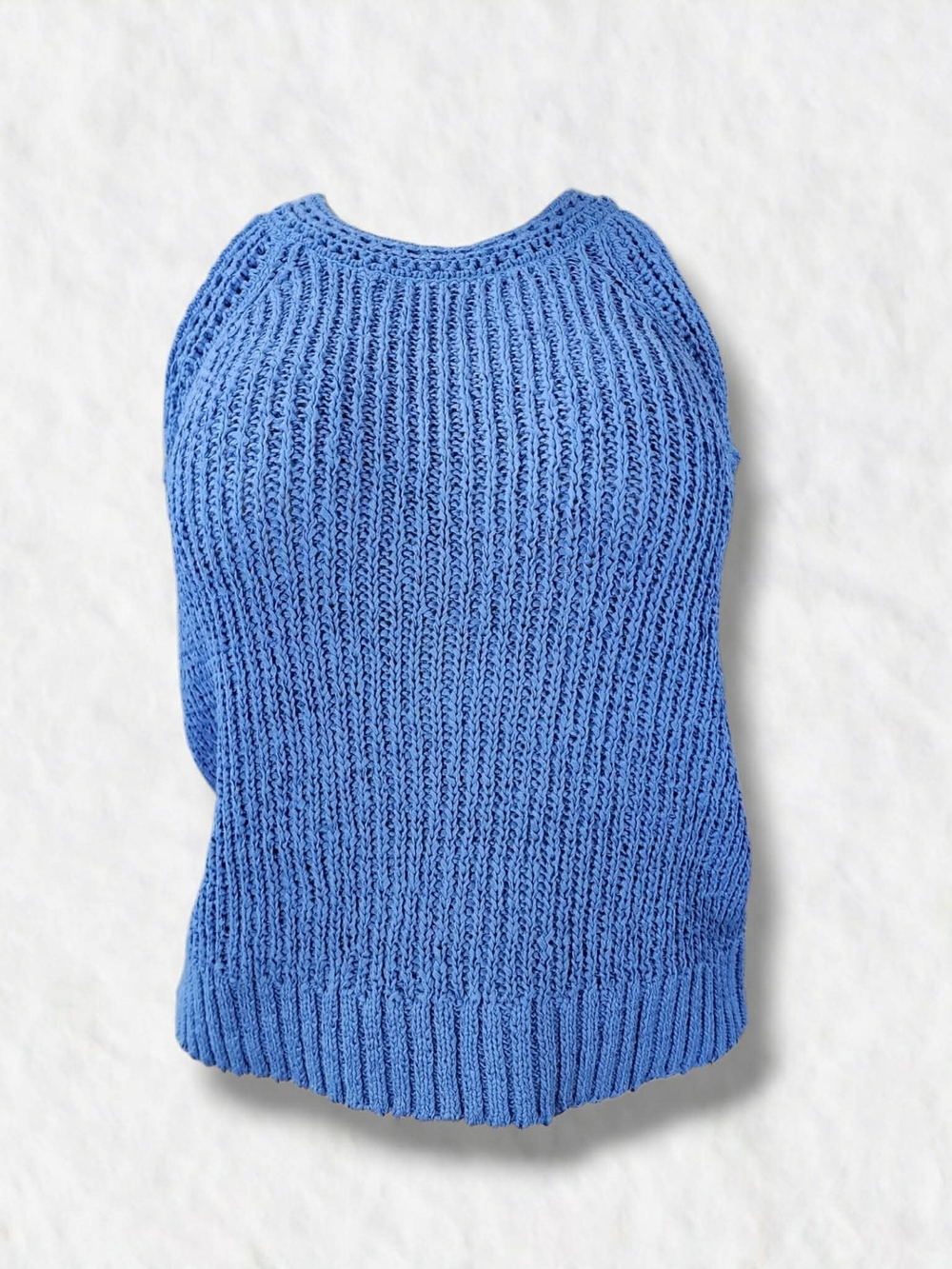 NIC+ZOE Cornflower Blue Ribbed Knit Sleeveless Top